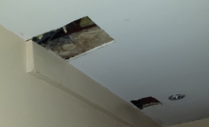 Ceiling damage caused finding a leak