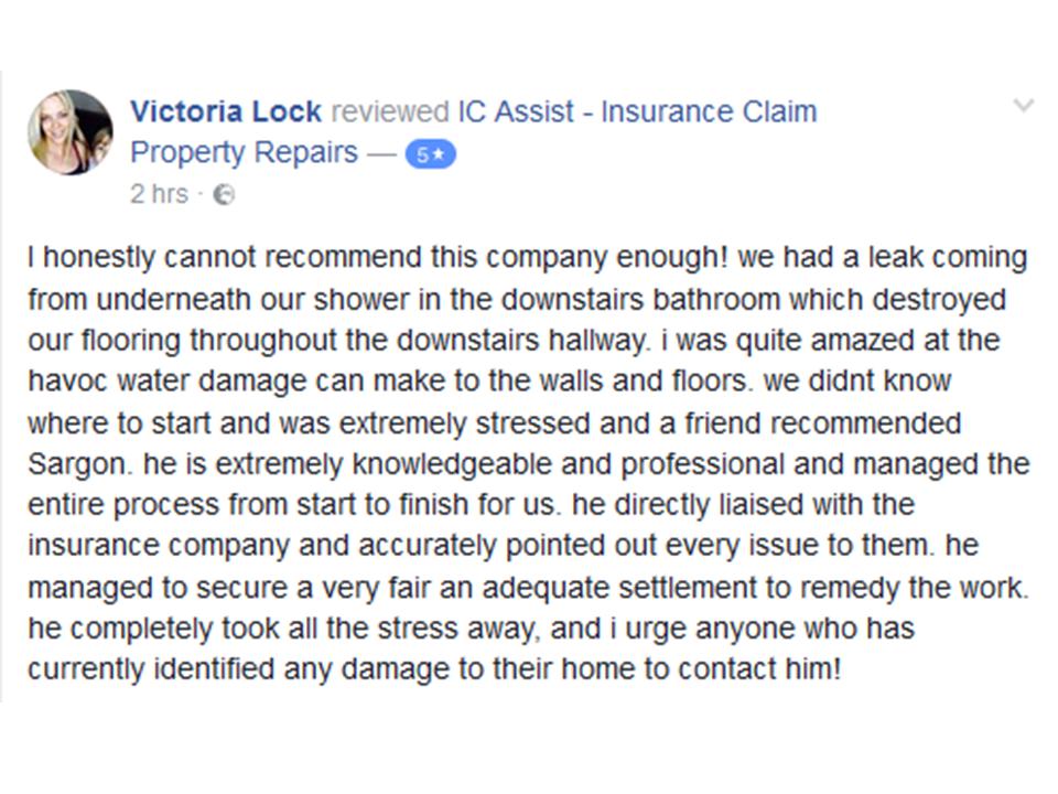 Customer review for claim for damaged Parquet flooring 