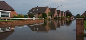 Flood damage causing damage to several properties