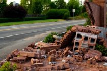 Collapsed boundary wall