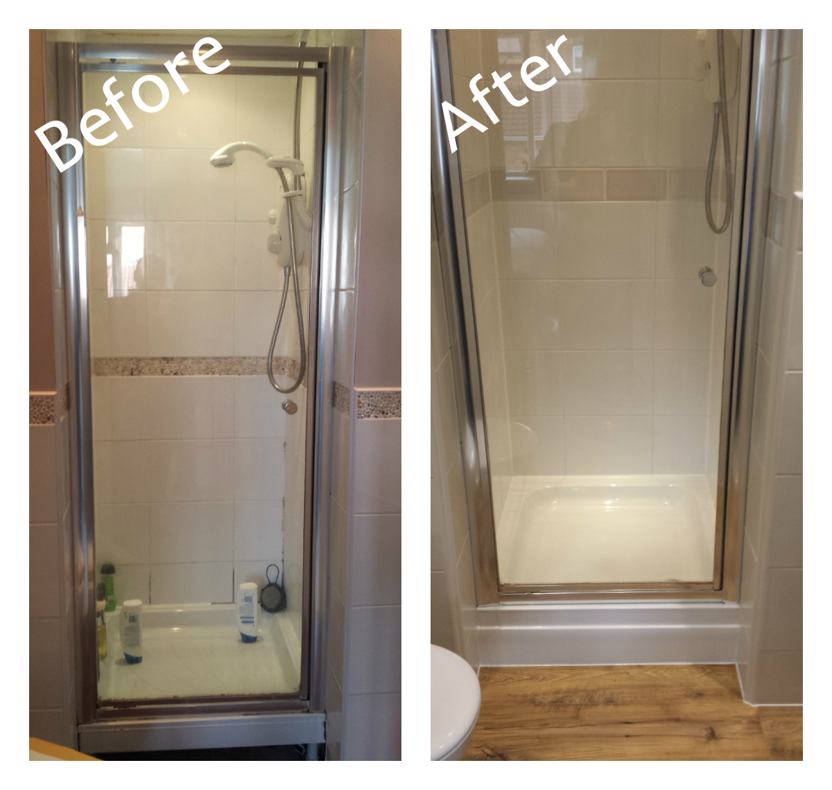 Before & after photos of ensuite refurbishment
