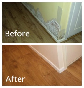 Repairs to walls and floors completed by IC Assist